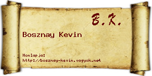 Bosznay Kevin névjegykártya